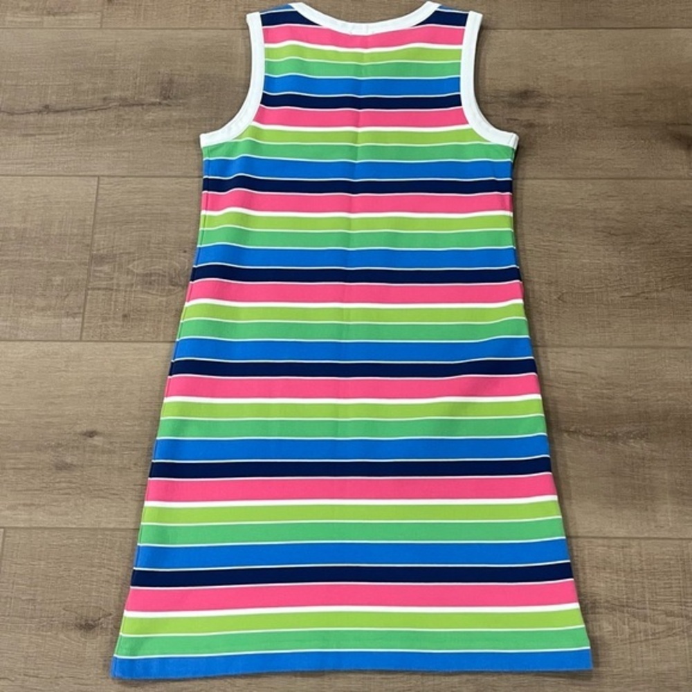 Talbots Bright Stripes Sleeveless Tank Dress Small Multicolor Resort Pool Beach - Picture 3 of 6